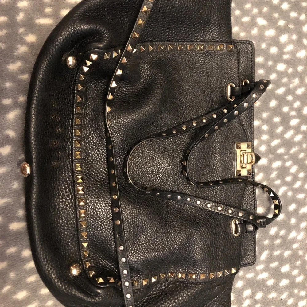 Valentino Rockstud leather  Pebbled Tote Bag